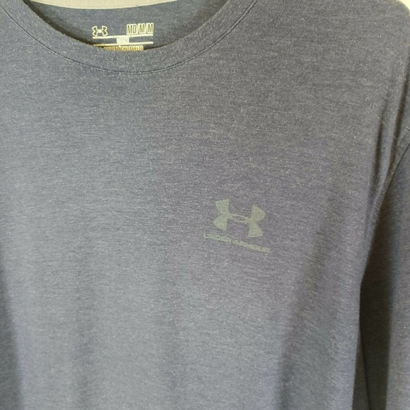 UNDER ARMOUR Men's Medium Dark Blue Heatgear T-Shirt 100% Polyester - Picture 6 of 8